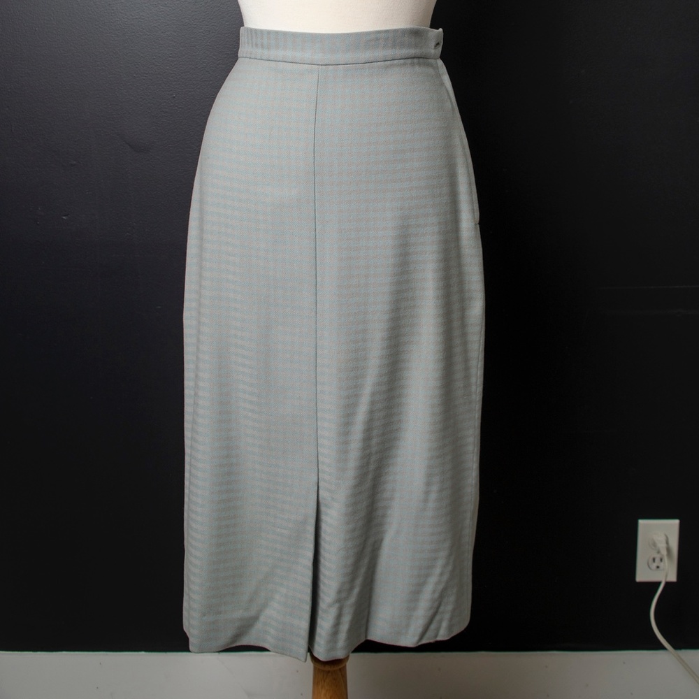 50s Dress Suit Horizontal Blue Mauve Stripe - Picture 9 of 12